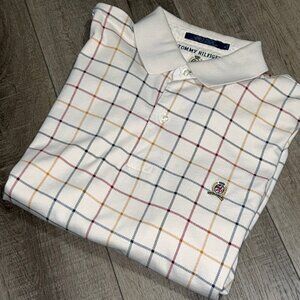 VTG 90s Tommy Hilfiger Long Sleeve Striped Polo Crest Logo Men's Size XL